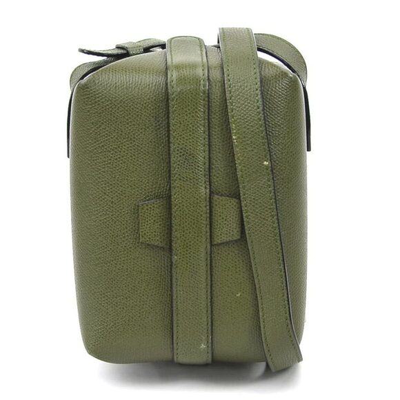 VALEXTRA Khaki Leather Shoulder Bag - Picture 1 of 5